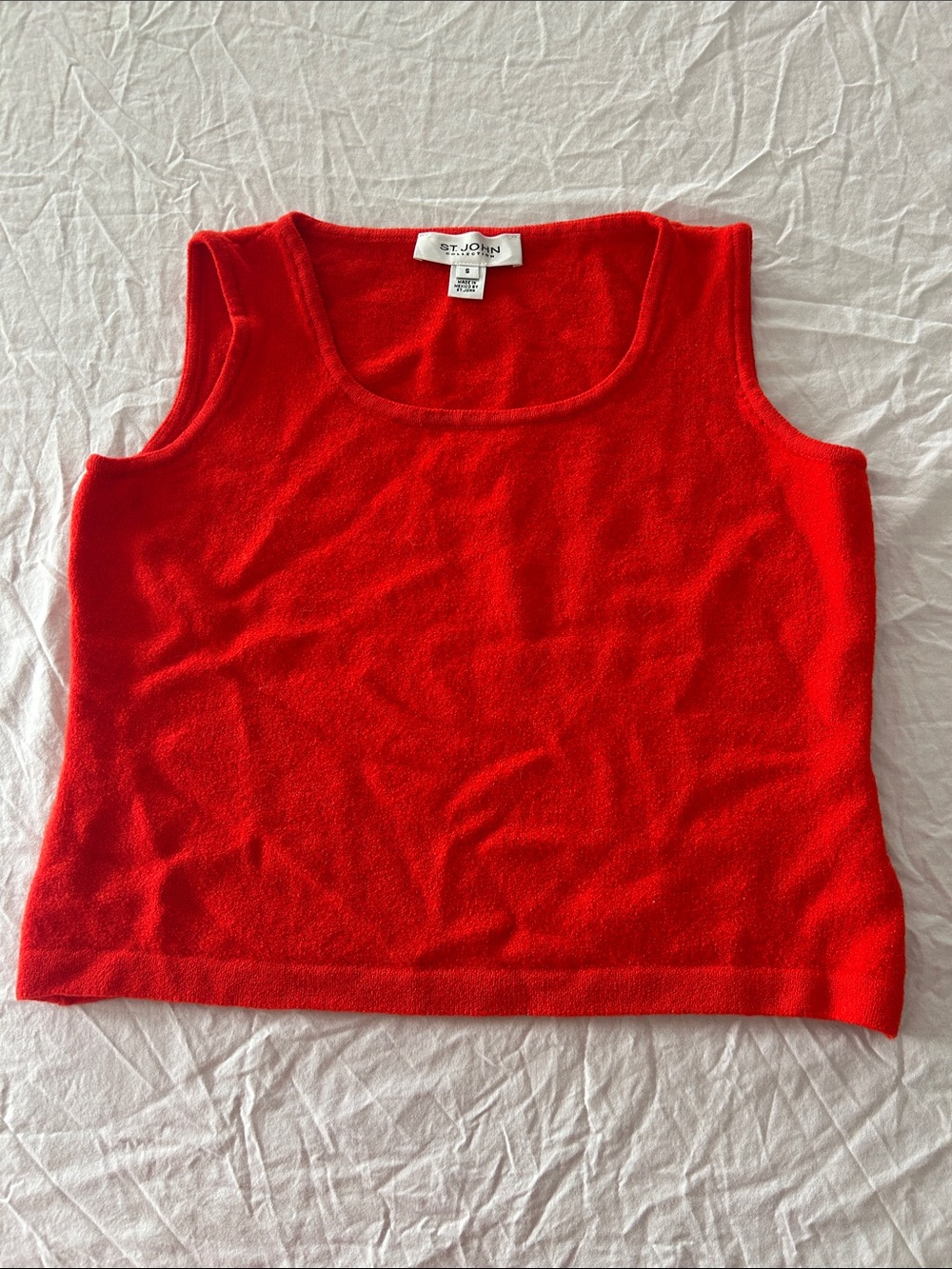 Vintage Red Knit Tank Top - Scoop Neck